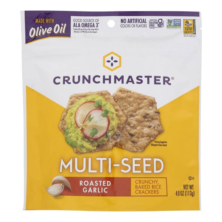 Crunchmaster - Multiseed Crckr Rst Garlc - Case Of 12 - 4 Oz for wholesale by Everyday Supply Co