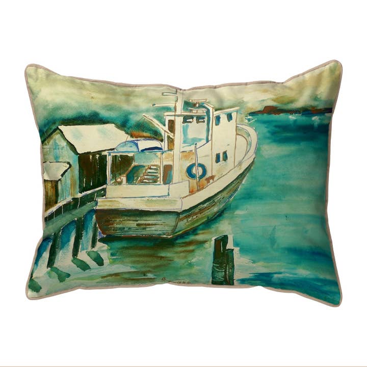 Oyster Boat Corded Pillow for wholesale by Betsy Drake Interiors