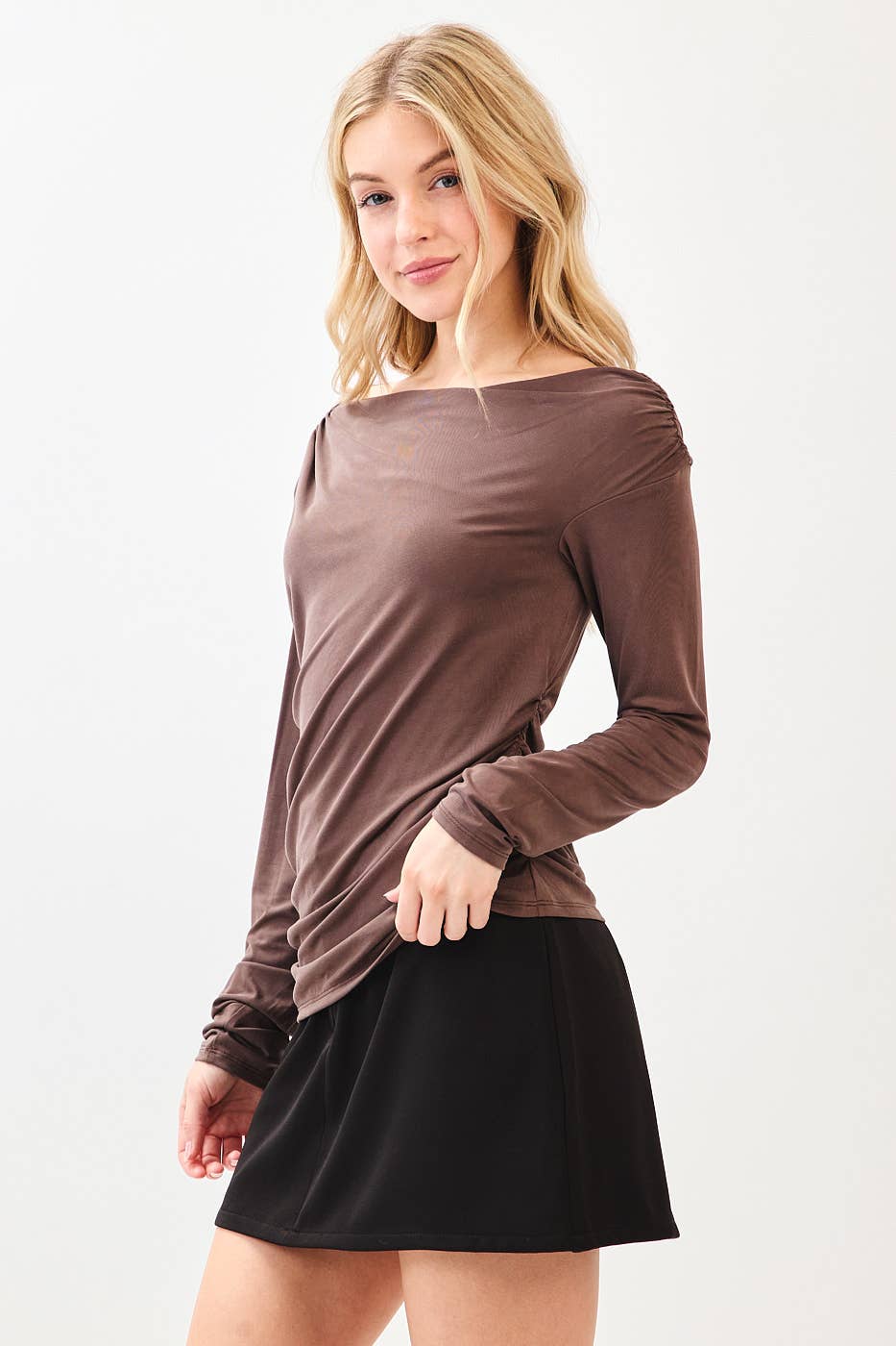 mittoshop - Wholesale Knit Top - Women's - ONE SHOULDER LONG SLEEVE DRAPE BRUSHED KNIT TOP17