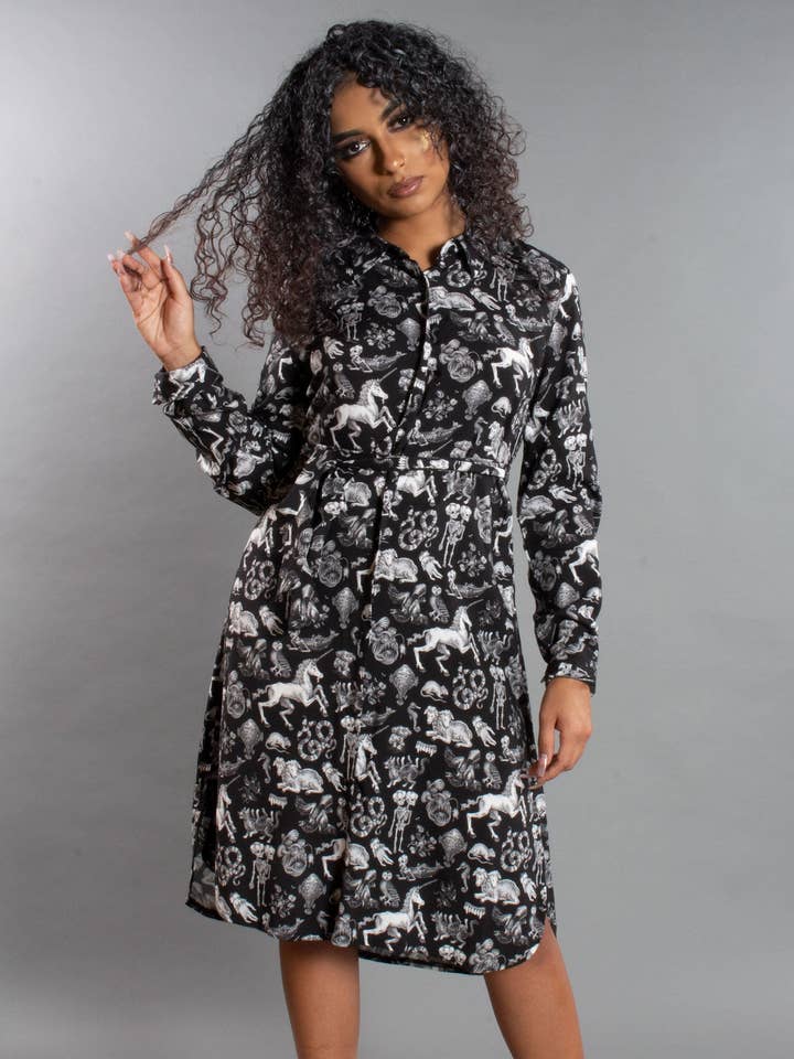 Pretty Snake - Wholesale Dress - Women's - Freak of Nature Shirt Dress Black3