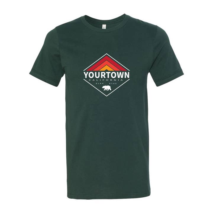 Your Town (customizable) Retro Diamond - Premium Jersey T-Shirt for wholesale by Wears The Mountain
