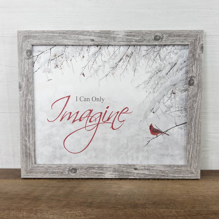 I Can Only Imagine Cardinal Art Decor Winter Glitter Snow for wholesale by Summer Snow Art