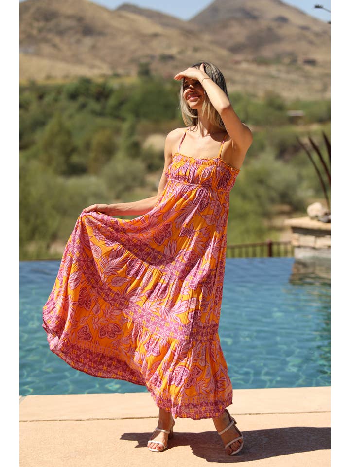 ANGIE - Wholesale Dress - Women's - C4D92-A912 EMPIRE WAIST MAXI DRESS