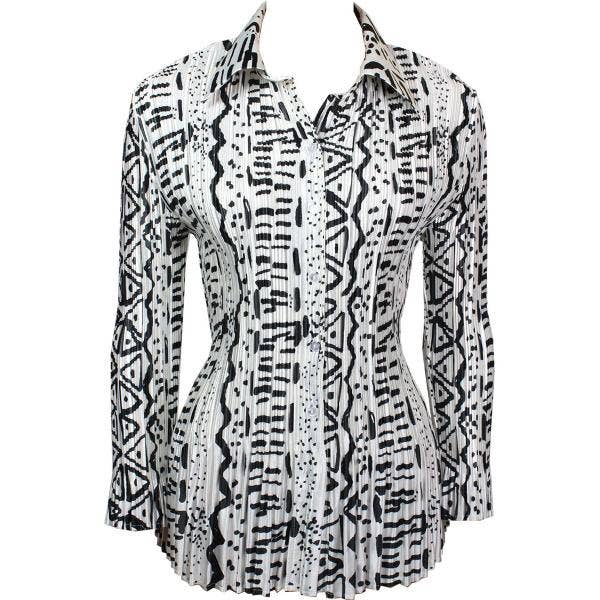 The Magic Scarf Company - Wholesale Button Down Shirt - Women's - 1148 - Satin Mini Pleats Blouses34