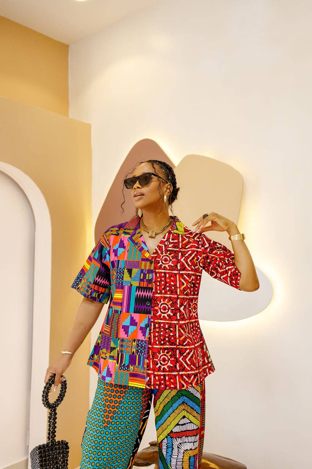 DUA MENKA - Vente Ensemble haut et pantalon (PAS d'intérieur) - Femme - Ensemble Chemise & Pantalon Patchwork Umunna3