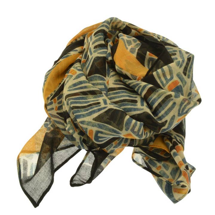 Cachecol Amarelo de Azulejos por atacado de Miss Milly Limited