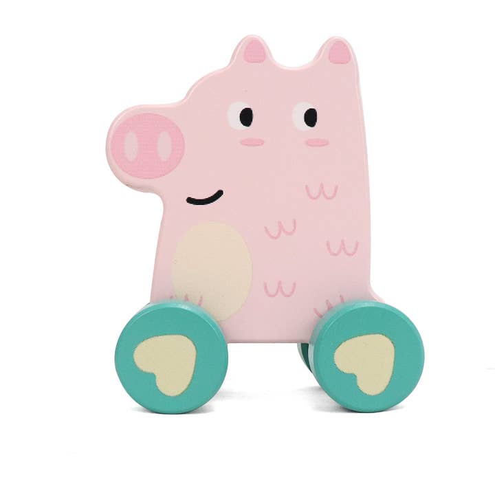 Leo & Friends Wooden Little Pig Vehicle Toy for wholesale by Leo & Friends