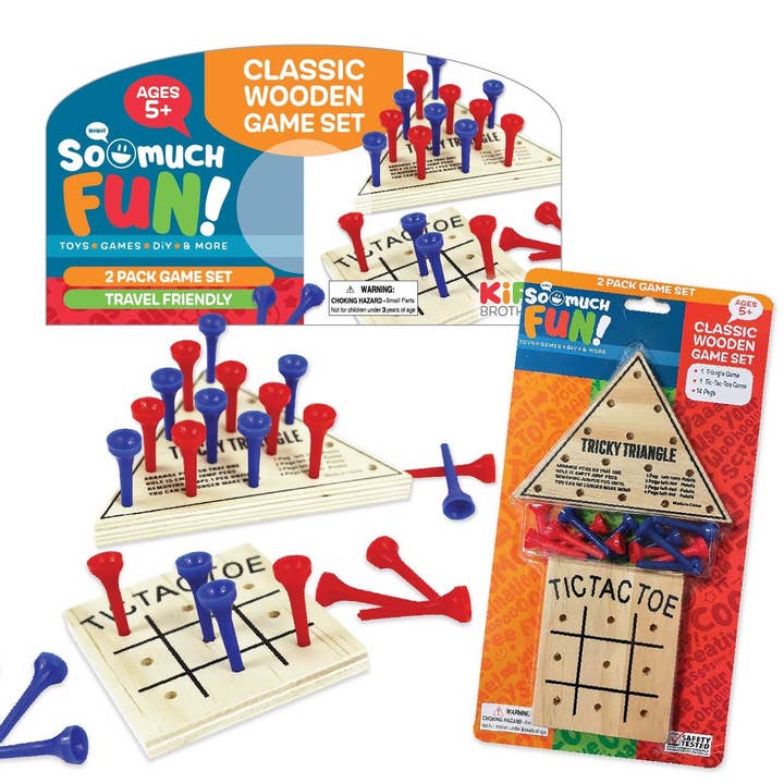 Classic Wooden Games 2 Pack - 12 Pack for wholesale by Kipp Brothers