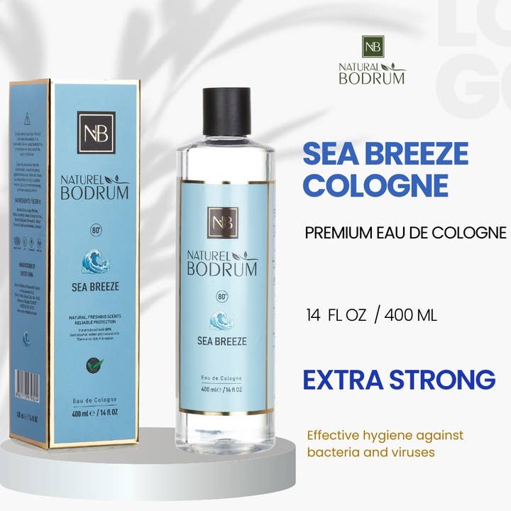 NB NATURAL BODRUM – wholesale Handdesinfektion – Sea Breeze Eau De Cologne Extra Stark 14Oz Turkisk Kölnvatten15