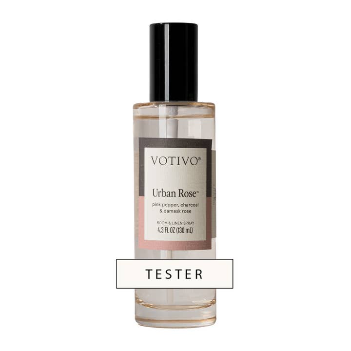 Urban Rose Room & Linen Spray Tester for wholesale by Votivo