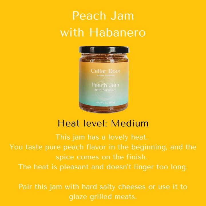 Cellar Door Preserves - Wholesale Jam/Jelly - Peach Jam with Habenero