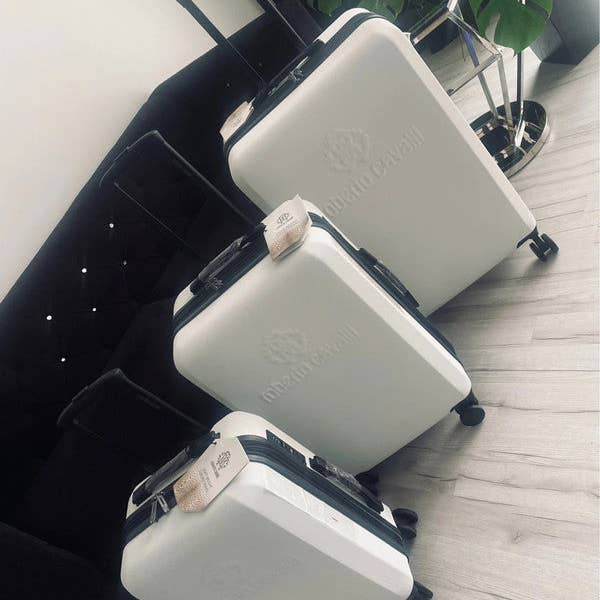 J&V TEXTILES - Wholesale Luggage - ROBERTO CAVALLI Luxury 3 Piece Luggage Set, Expandable Hard Shell Suitcases with 8 Spinner Wheels8