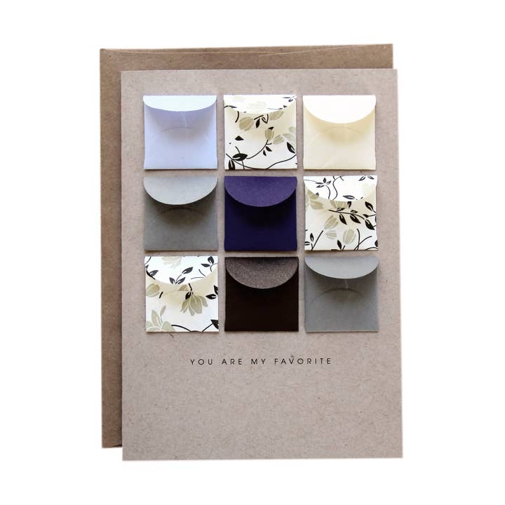 My Favorite Tiny Envelopes Card for wholesale by Lemon Drop Papers, Inc.