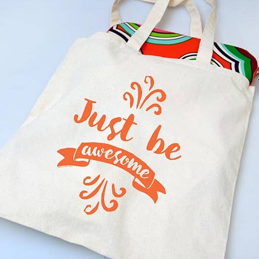 Just Be Awesome - Canvas Tote Bag for wholesale by Sky of Blue Cards