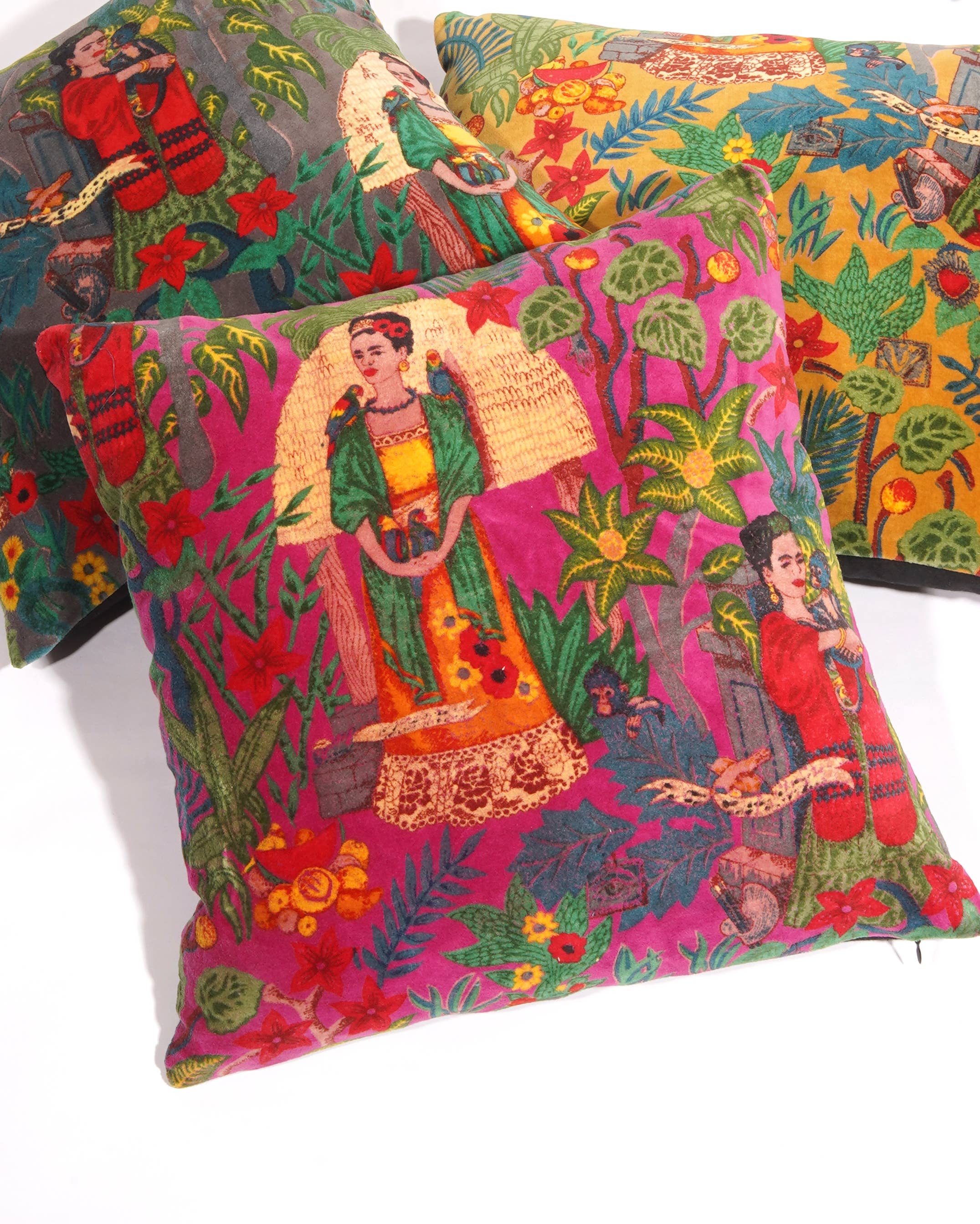 Linen Connections - Wholesale Throw Pillow Cover - Frida Cotton Velvet Cushion Cover0