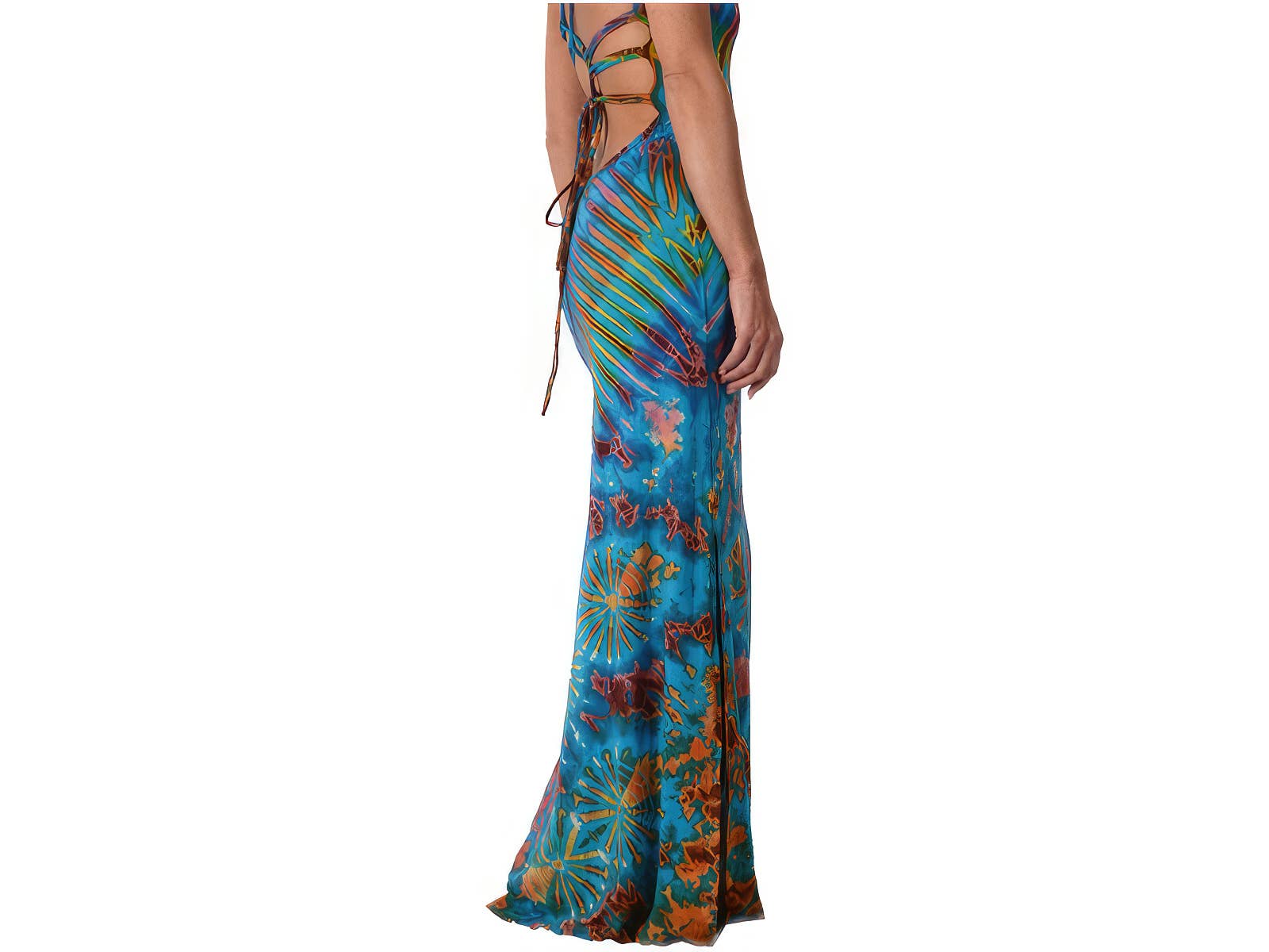 Gypsy Rose - Wholesale Dress - Women's - Electric Lady String Back Tye Dye Spandex Blend Maxi Dress1
