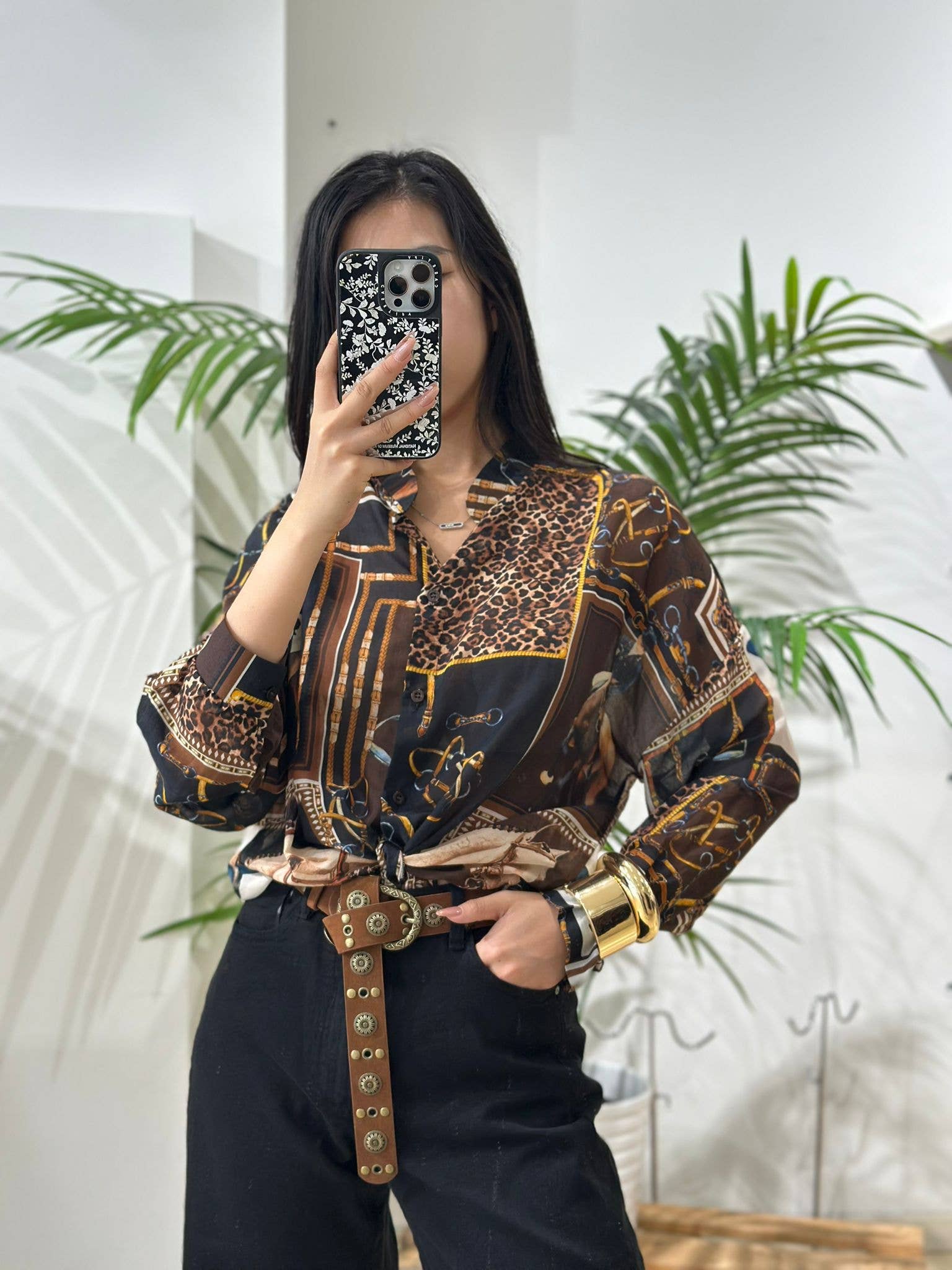 ADORA - Wholesale Button Down Shirt - Women's - Printed shirt1