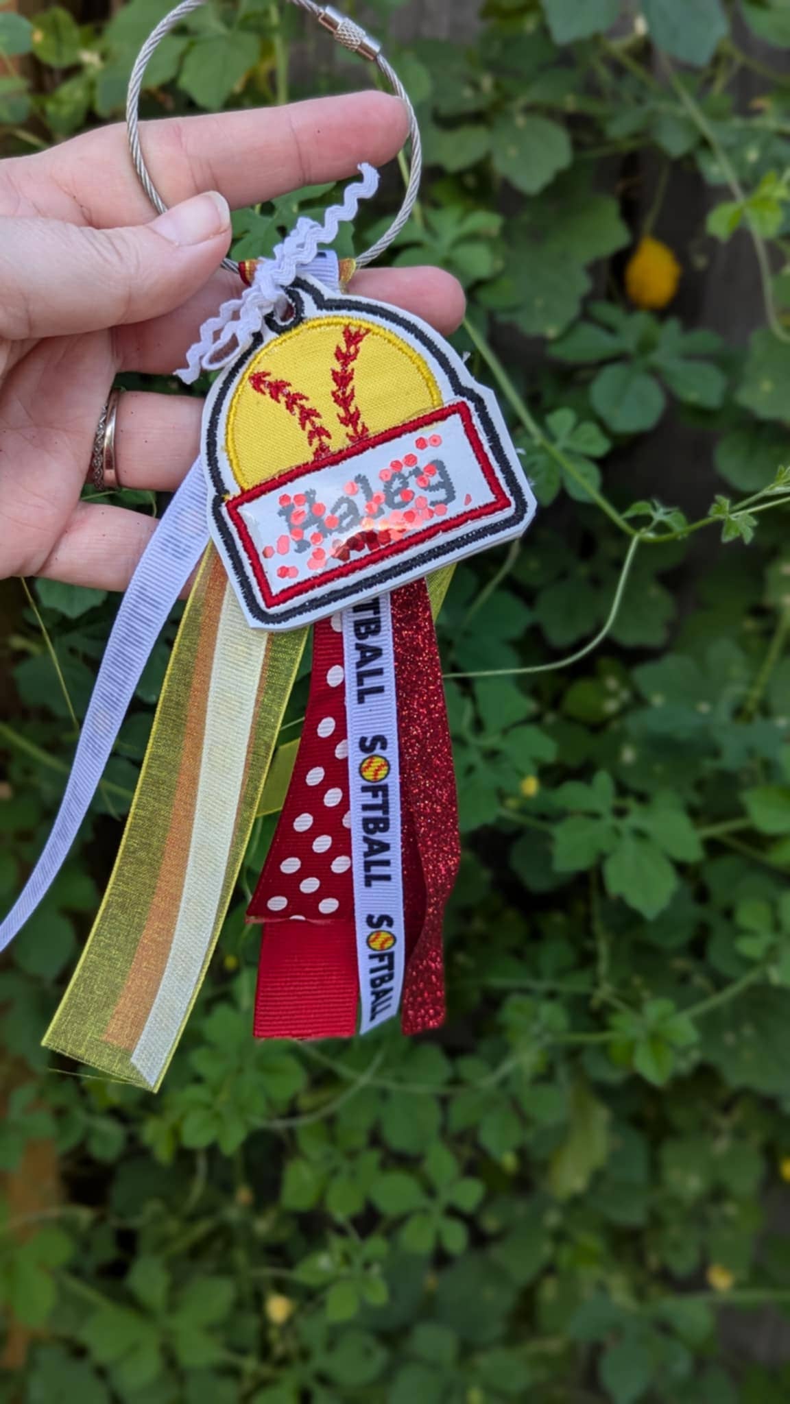 525 Fiber and Designs - Wholesale Keychain - Unisex - Baseball or Softball Bag Tag- Personalized/Custom Embroidery1