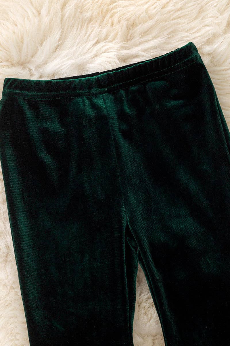 Kids Charm Online - Vente Pantalon – enfant - Pantalon vert en faux velours. PNG50676 Jean2
