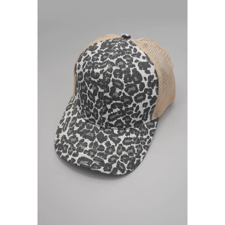 JOSSLYN by wall to wall - Wholesale Trucker Hat - Women's - TRUCKER HAT LEOPARD ANIMAL FRONT MESH BACK CAP | 40HW745