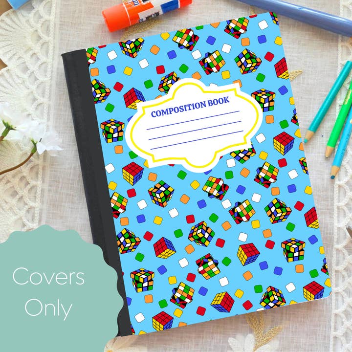 Cube-Composition Notebook Cover for wholesale by Oily Graphic Creations