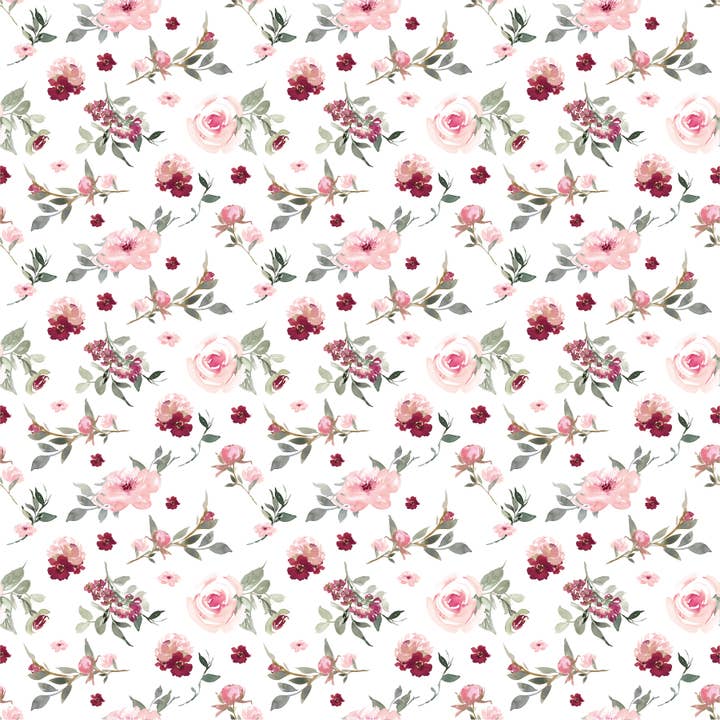 Red and Pink Rose with Peonies Eco Friendly Wrapping Paper for wholesale by Waterleaf Paper Co.