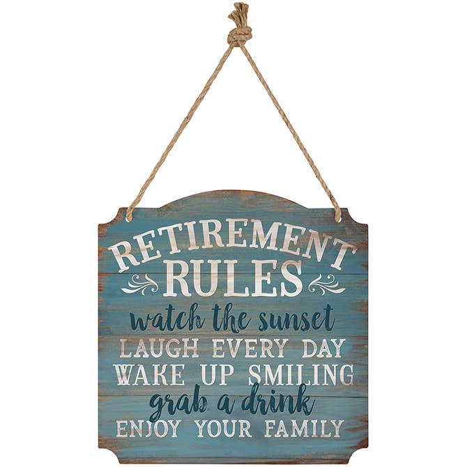 Gift & Garden by Carson - Wholesale Sign - "Retirement Rules" Metal Wall Decor0
