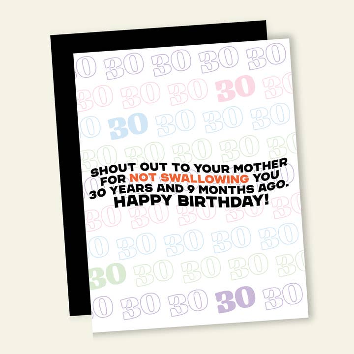 Year 30 | Funny and Dirty Adult Birthday Greeting Card for wholesale by That’s So Andrew