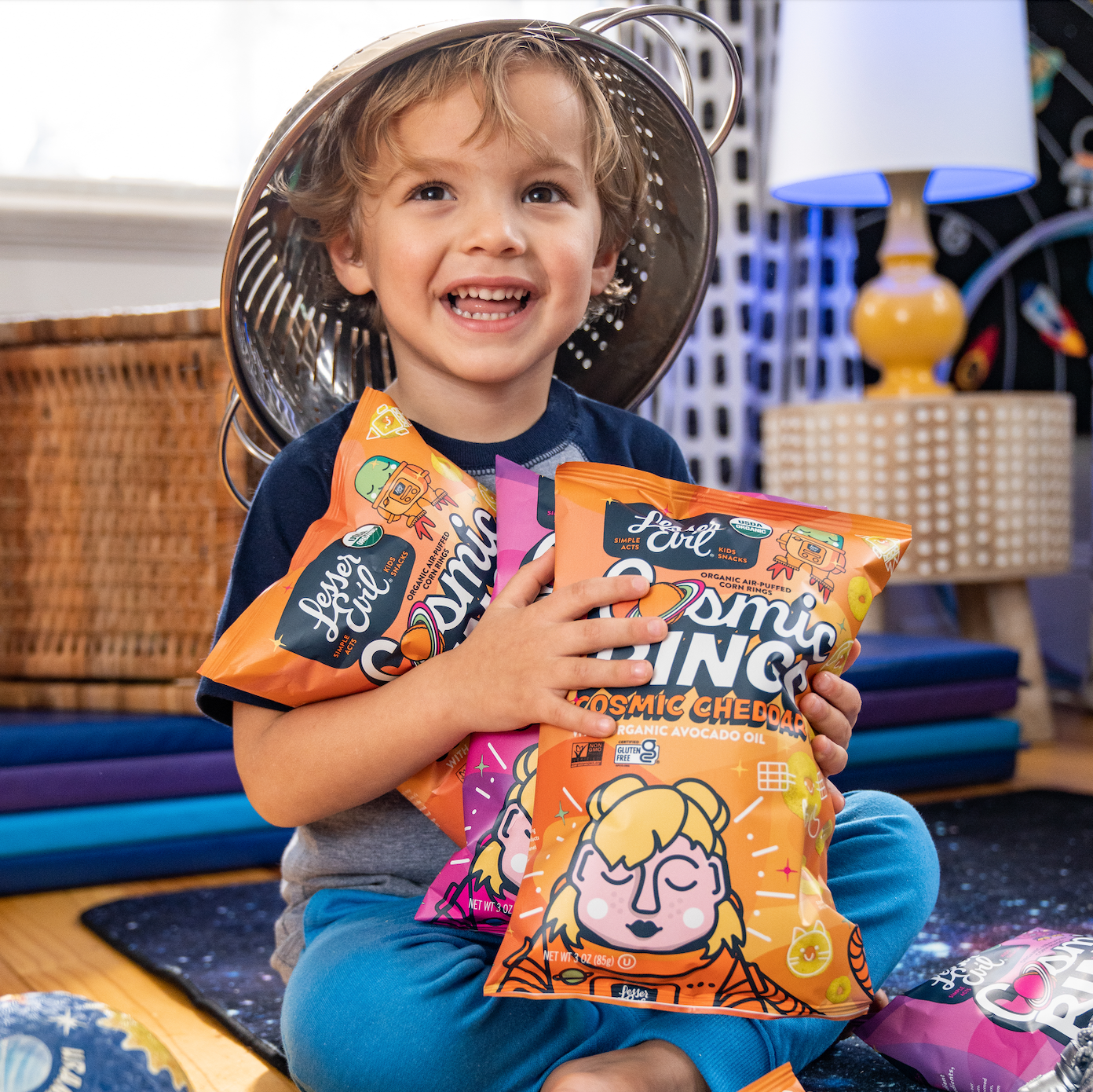 LesserEvil - Wholesale Puffed Snack - Cosmic Rings, Cosmic Cheddar, 3 oz4