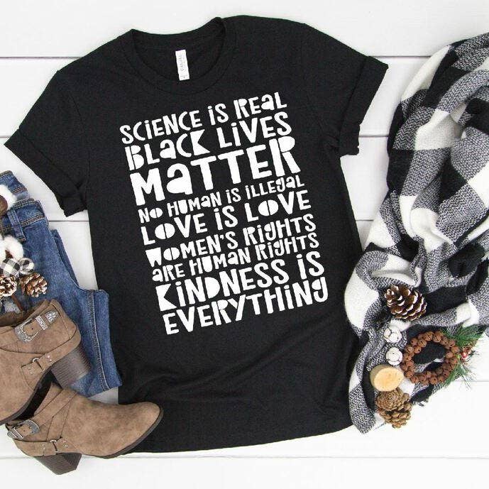 Science is Real Typographie Couleur Unique (Adulte) pour la vente par Heat Transfer Hub