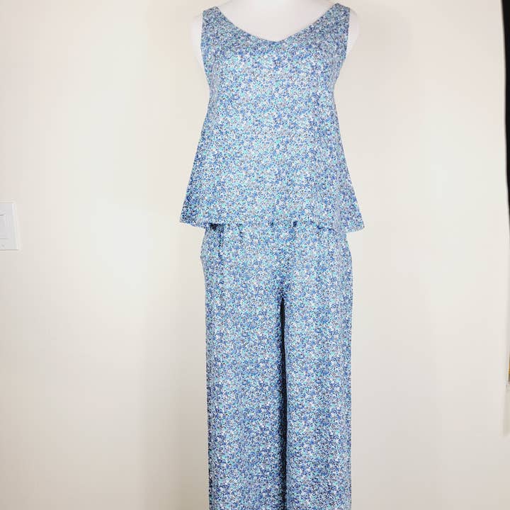EBRU Home - Wholesale Top & Pant Set (NOT Loungewear) - Women's - Tank top with Matching Culottes elasticated belt trousers 5