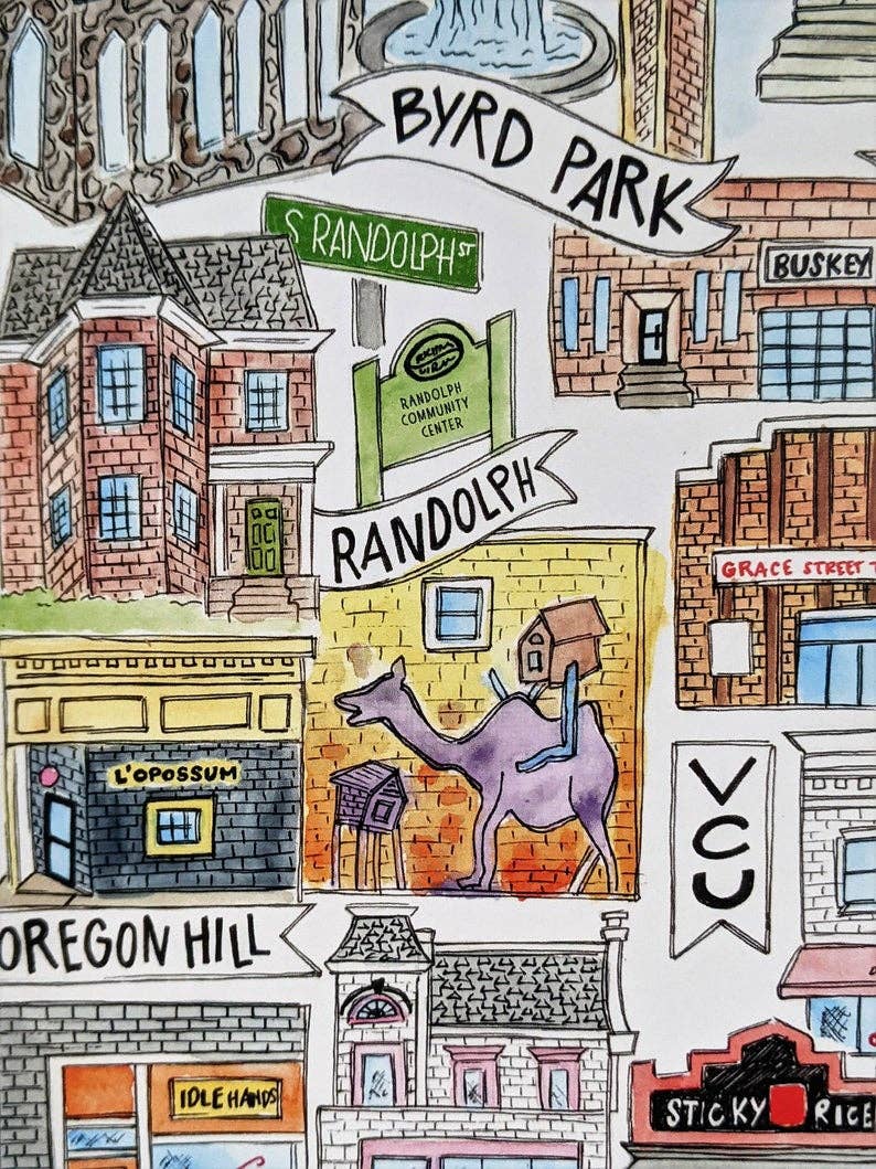 Mad Kitchen Co. - Venta al por mayor Ilustración - Barrios de Richmond Art Print6