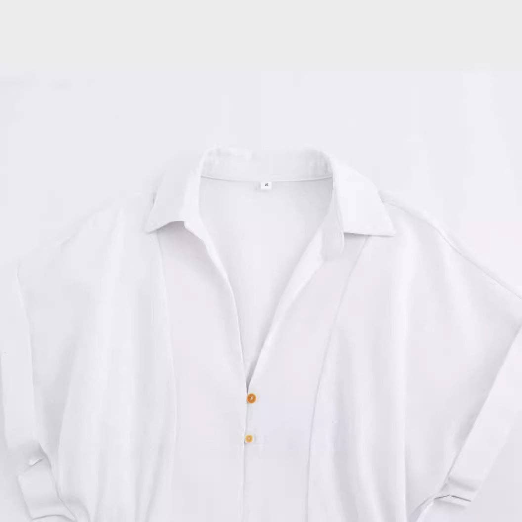 Marayn – wholesale Dress – Women's – Spring Linen Blend Midi Shirt Dress Chic Global Style18