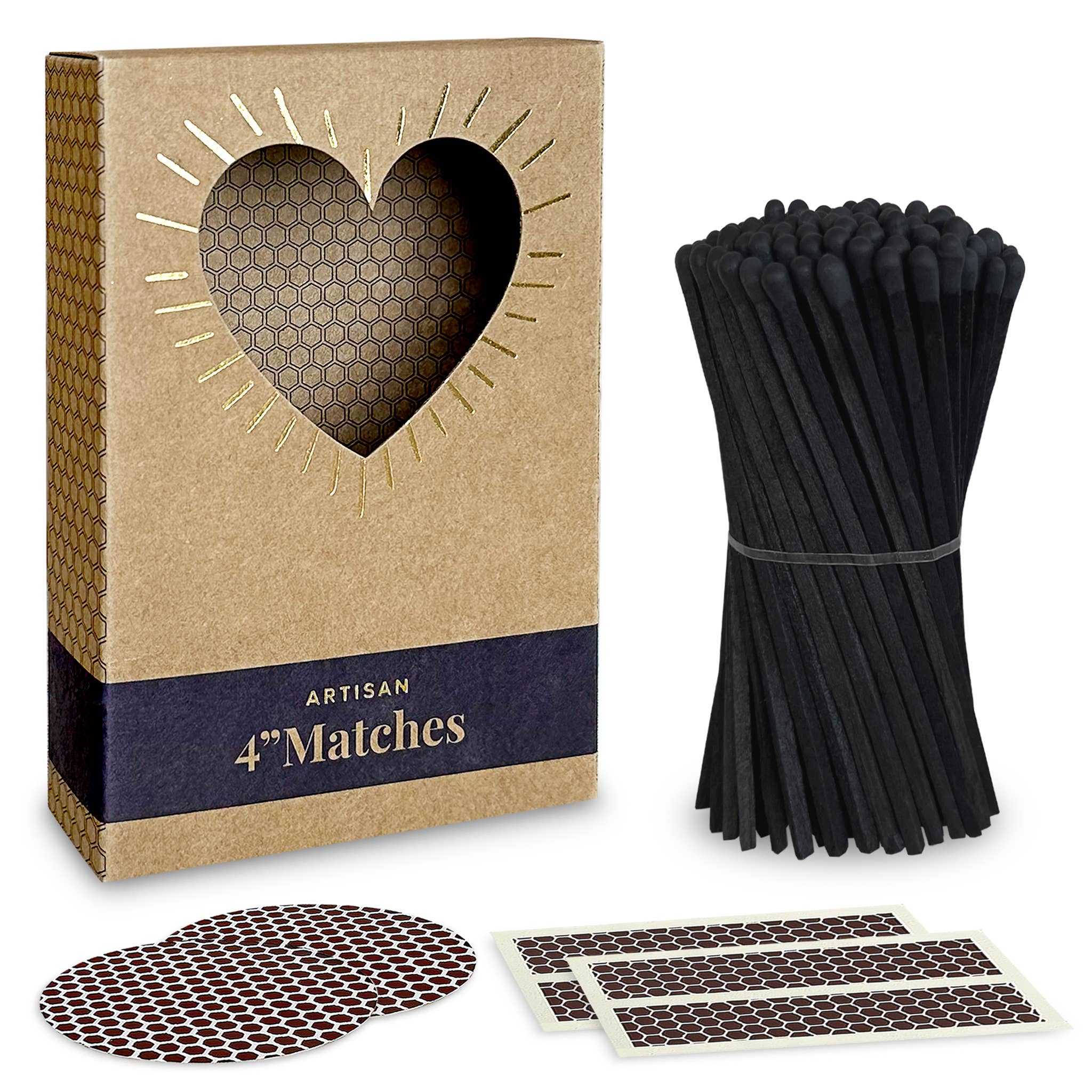 Thankful Greetings - Wholesale Matches - 4" Refill Matches - Colors of Your Choice + Striker Stickers4