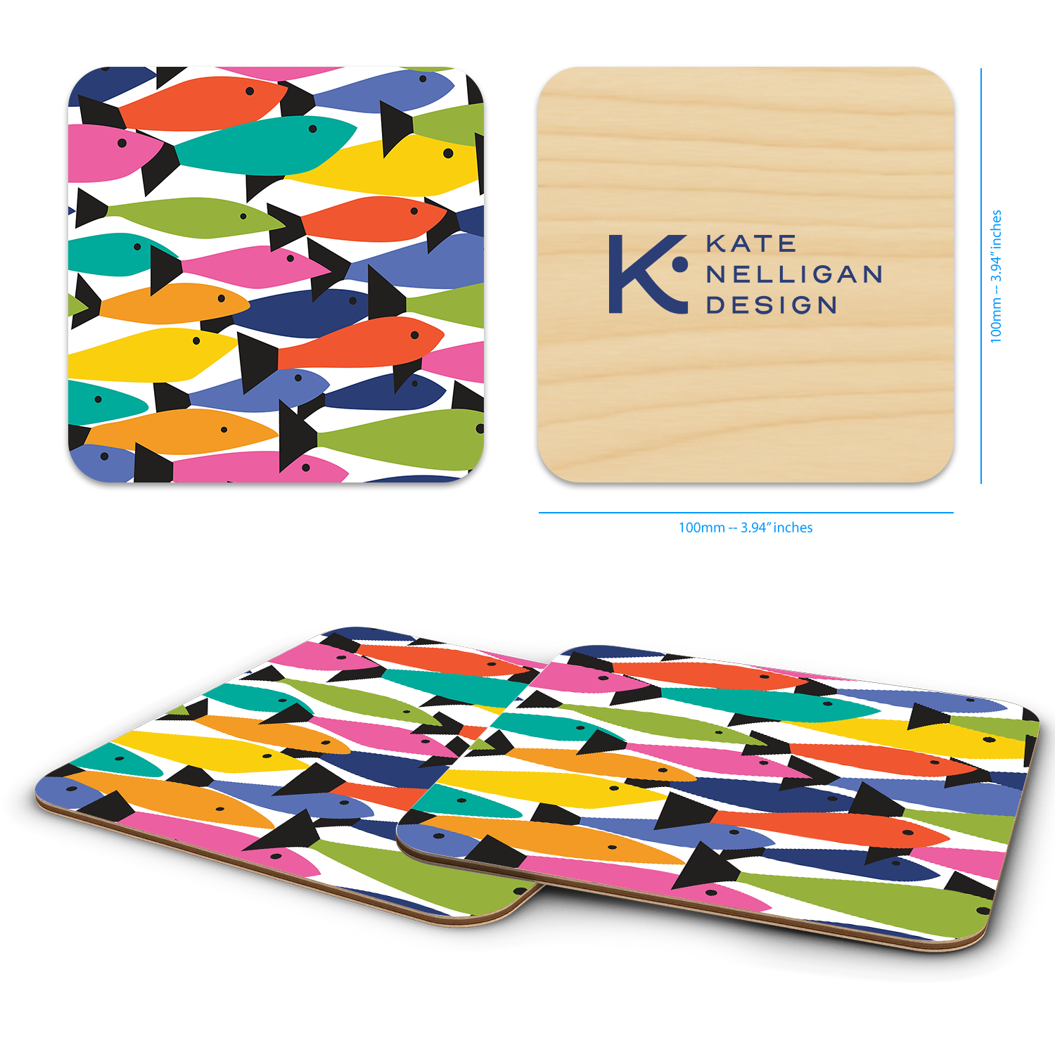 Trays4Us - Wholesale Coasters - Coastal 4"x4" Coaster Sets  By Kate Nelligan12