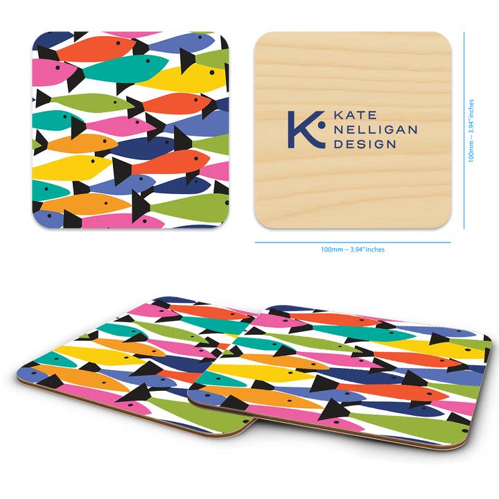 Trays4Us - Wholesale Coasters - Coastal 4"x4" Coaster Sets By Kate Nelligan12