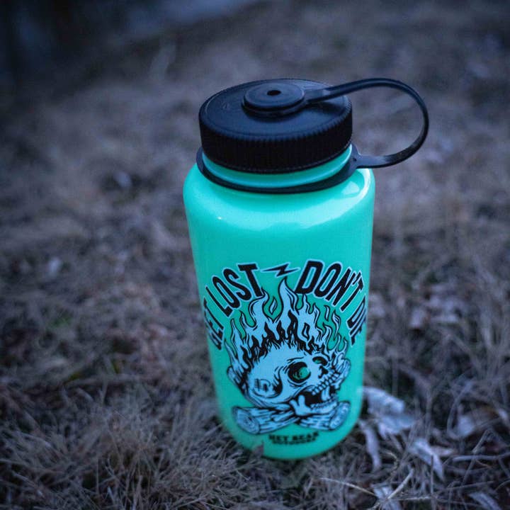 Hey Bear Outdoors - Wholesale Water bottle - Get Lost - Don't Die Glow Green Nalgene 32oz Water Bottle7