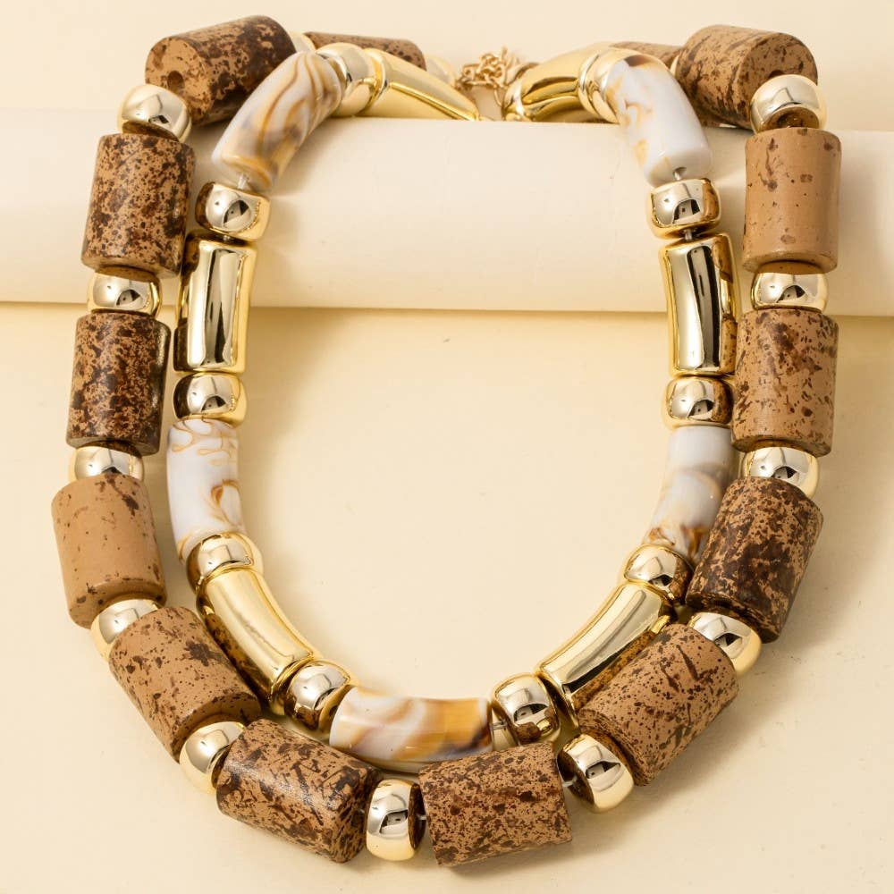 Anarchy Street - Vendita all'ingrosso Collana con ciondolo/pendaglio - Collana a strati con perline tubolari miste e voluminose1