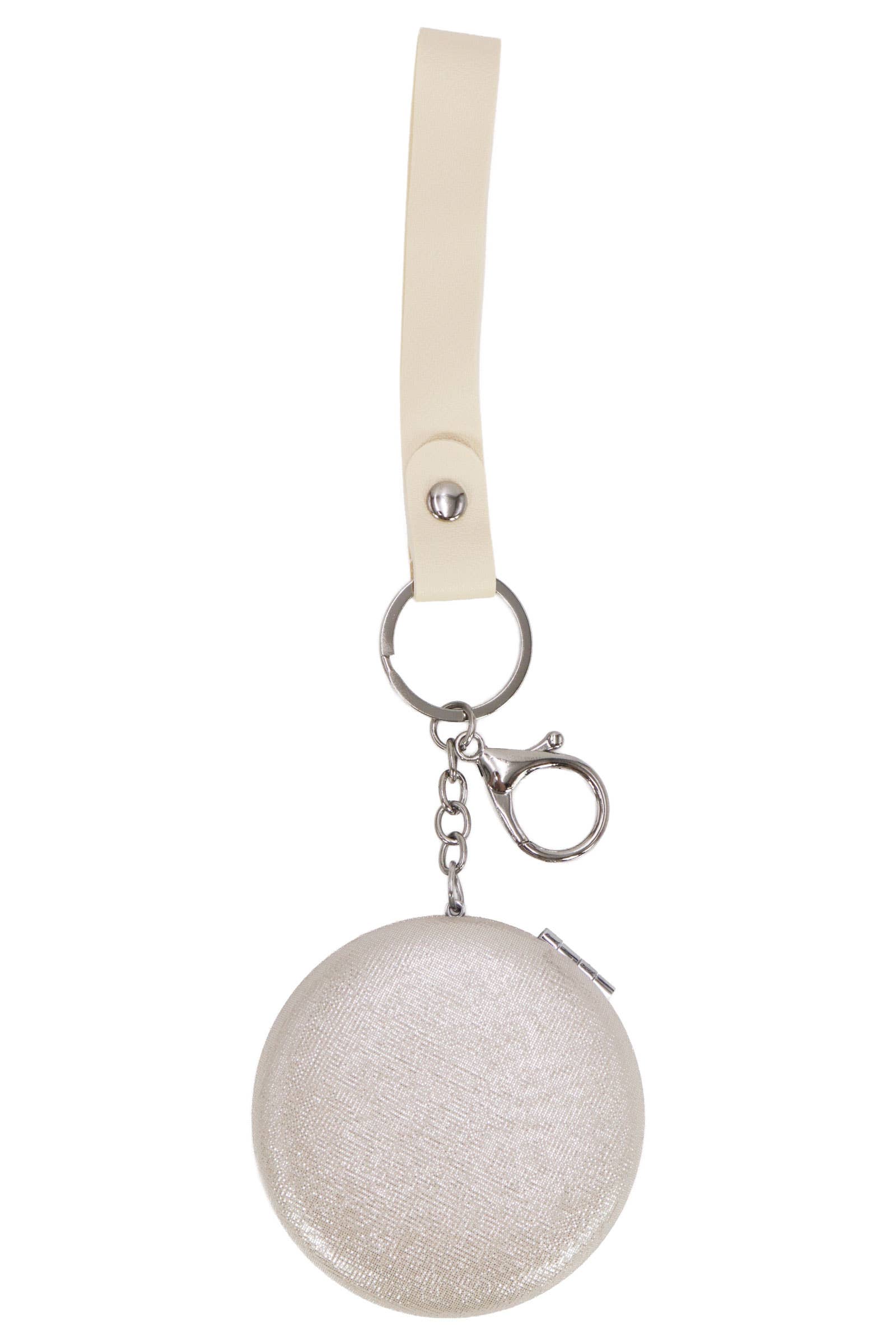 DIVERSE Pärlemorskimrande Macaron Kompakt Spegel Nyckelring för wholesale på Faire6