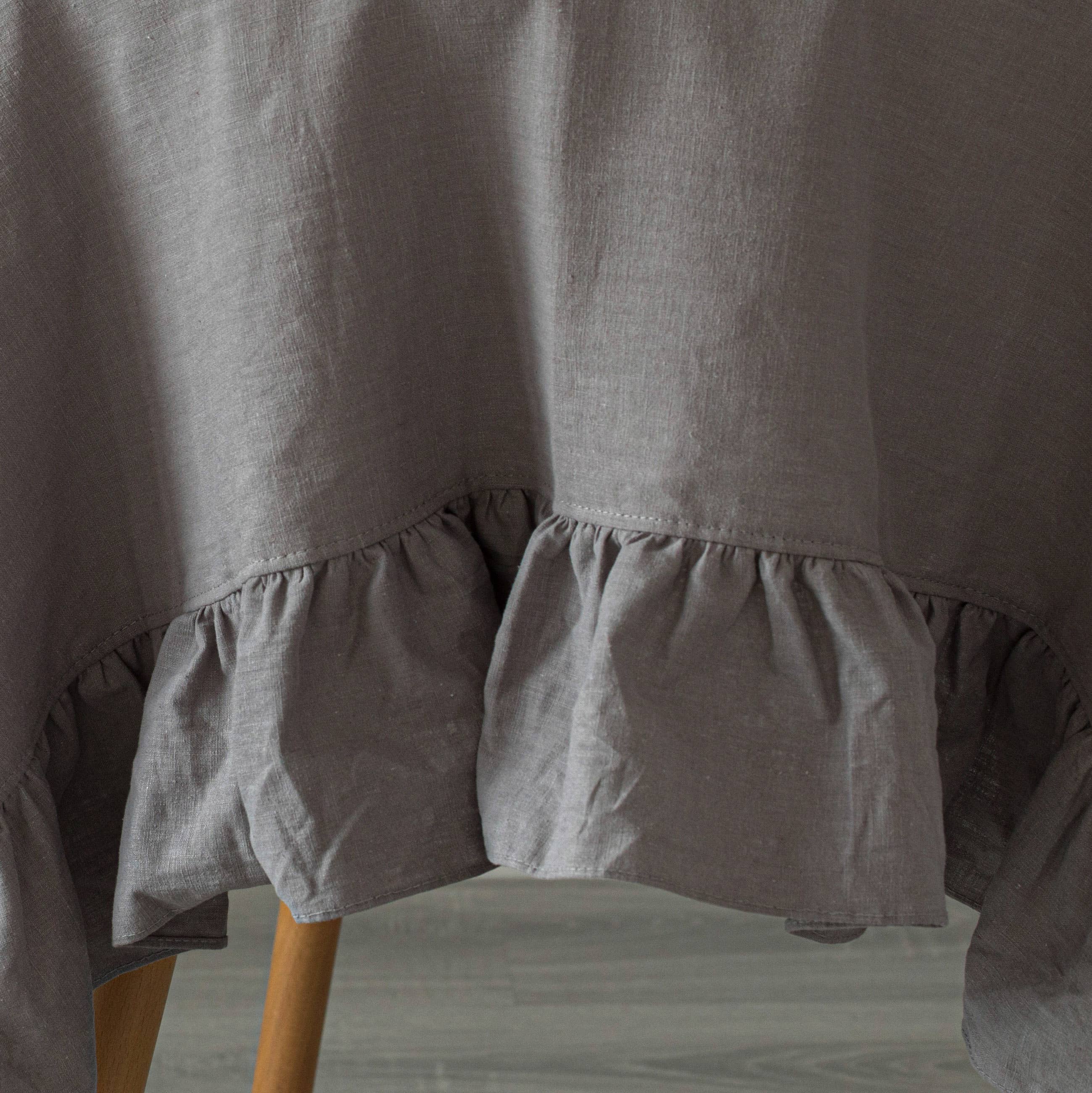 Quickway Imports - Wholesale Tablecloth - Deerlux 100% Pure Linen Washable Tablecloth with Ruffle Trim18