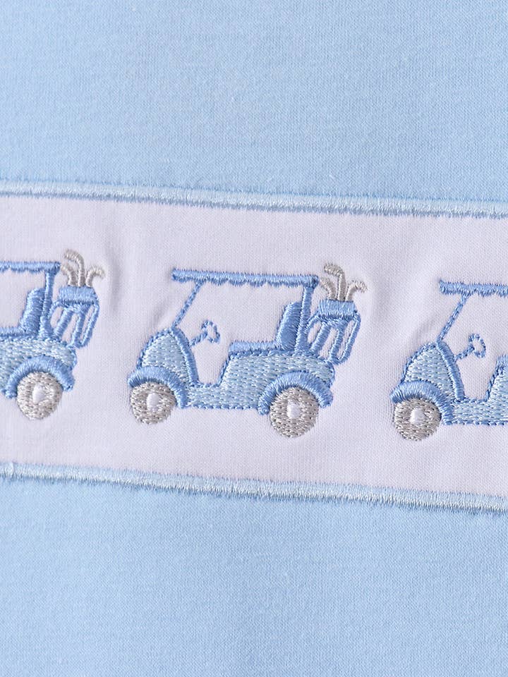 Aspen Rain Boutique - Wholesale Top & Pant Set - Kids - Blue golf cart embroidery pants set2