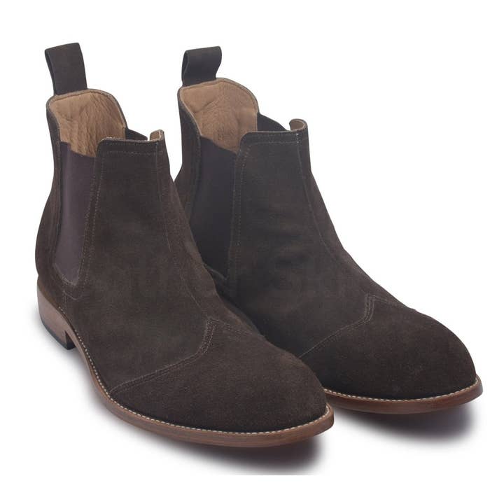 Men Brown Chelsea Ankle Pull On Boots for wholesale by Leather Skin Shop