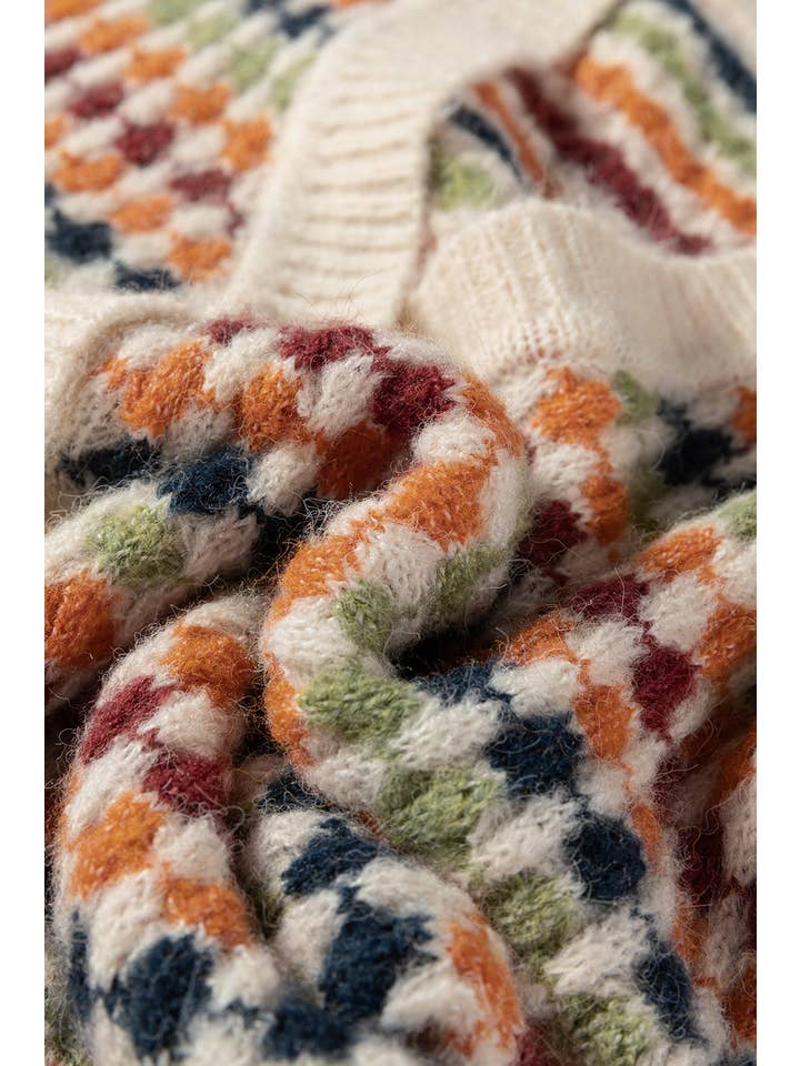 PRETTY BASH - Wholesale Cardigan - Women's - Dotty Knit Button-Up V-Neck Sweater Cardigan5