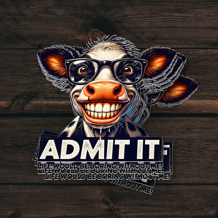 Cow Humor Sticker | Admit It I’m Fun | Waterproof Vinyl and other Purchase Wholesale cow tongue. Free Returns & Net 60 Terms on Faire trending on Faire.