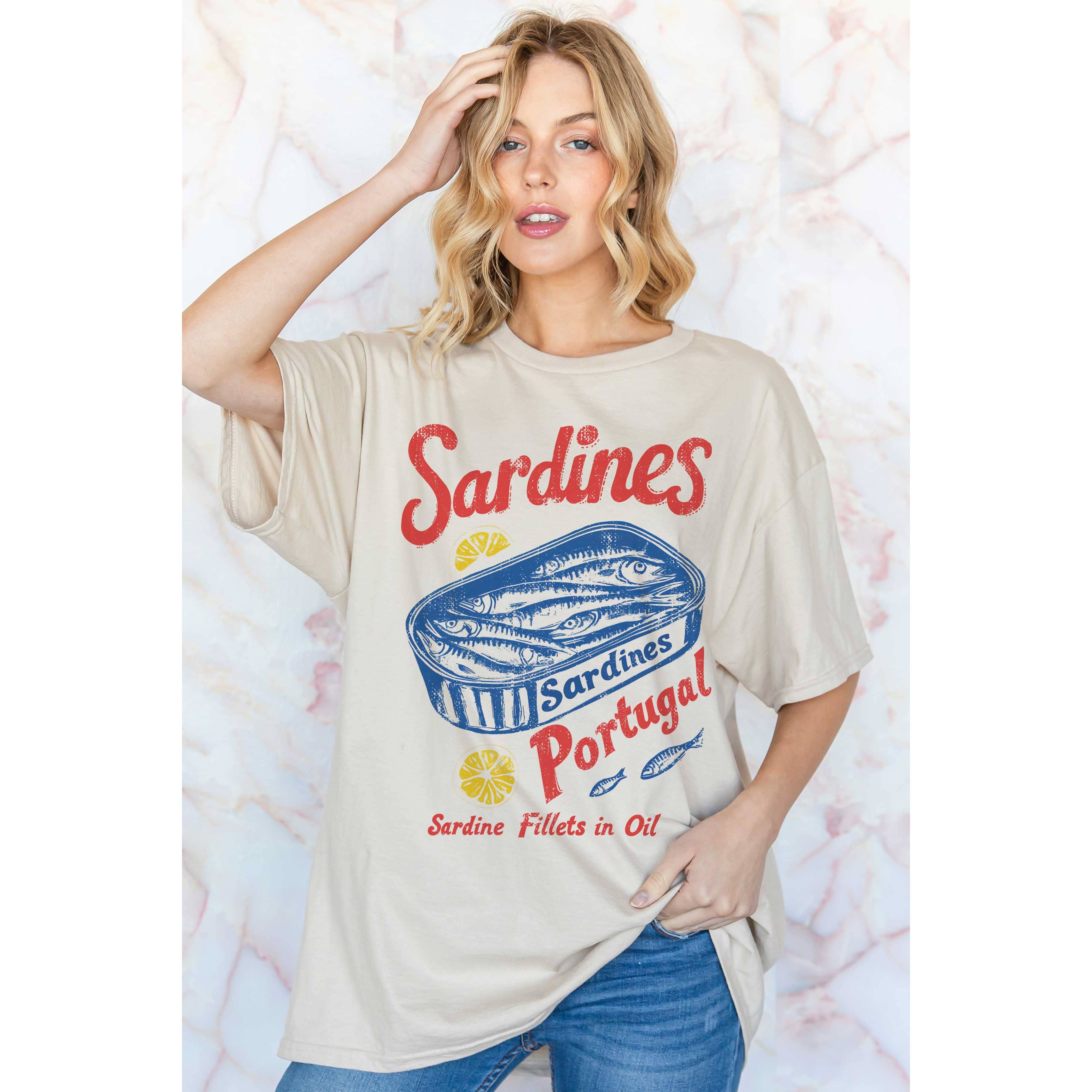 BLUME & CO. - Wholesale T-Shirt (Graphic) - Women's - SARDINES PORTUGAL Oversized Graphic Tee4