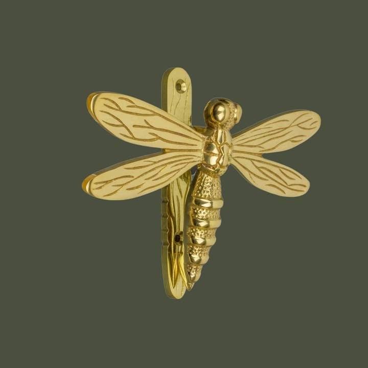 Brass bee - Vente Poignée/bouton - Heurtoir de porte libellule en laiton - Fini laiton