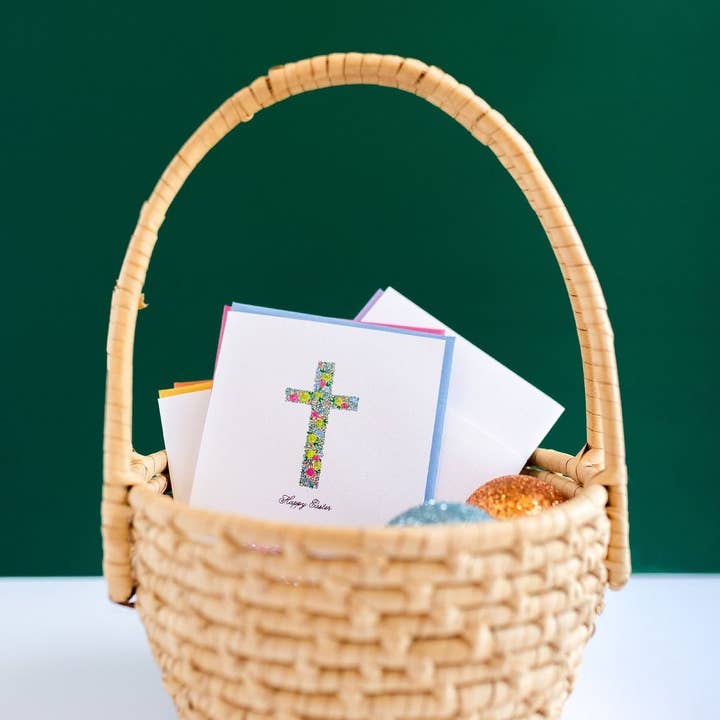 "FLORAL CROSS" EASTER CARD for wholesale by LO in LONDON®