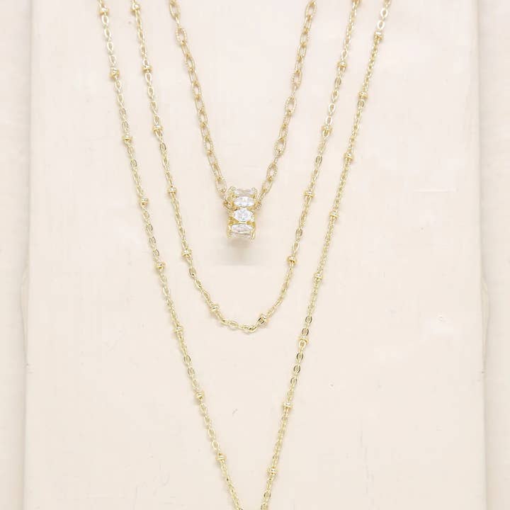 Ettika – Großhandel Schmucksets – Circles of Crystal Zierliches geschichtetes Halsketten-Set1