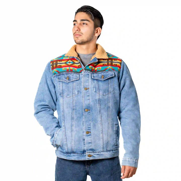 Indfødt Andinsk Denimjakke Farverige Design for engroshandel hos EcuadorStores