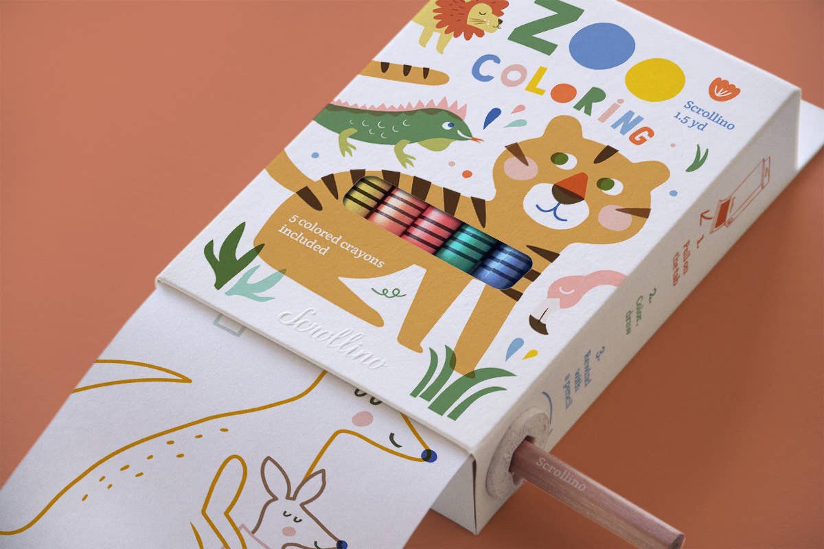 Scrollino - Venta al por mayor Lápices de colores - Libro para colorear con animales del zoológico - Scrollino ZOO Coloring2